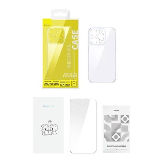 Kit protezione cover e vetro temperato Baseus SuperCeramic iPhone 14 Plus