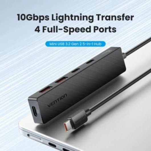 Hub Vention 5 ports USB 3.2 Gen 2 10 Gbps modèle CKD avec PD 100 W