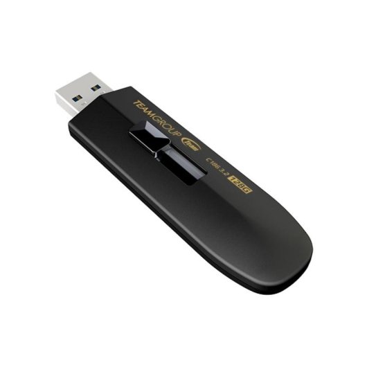 Pen USB Team Group C186 64GB USB 3.2 Gen 1 preta deslizante