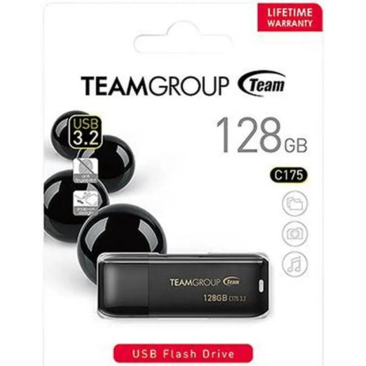 Unidad flash USB Team Group C175 128 GB USB 3.2 Gen 1 negra