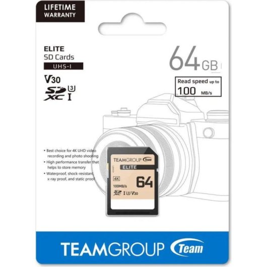SD-kaart Team Group TESDXC64GIV3069 64GB UHS-I U3 V30 100/50 MB/s