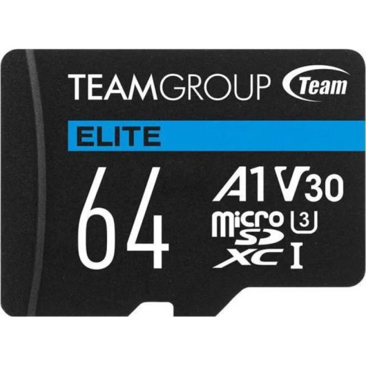 Tarjeta microSD Team Group Elite 64GB UHS-I U3 V30 A1 4K UHD