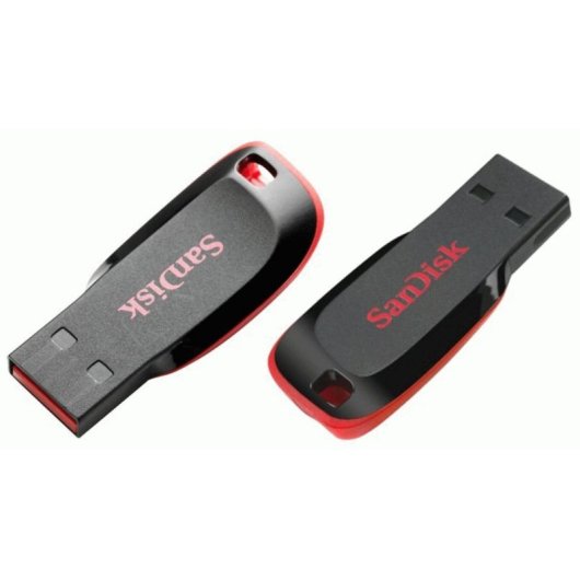 USB-Stick SanDisk Cruzer Blade 8GB USB 2.0 ohne Kappe schwarz und rot