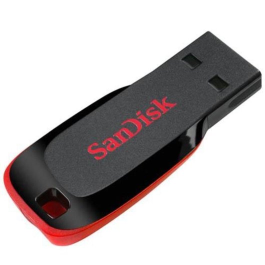 USB-Stick SanDisk Cruzer Blade 8GB USB 2.0 ohne Kappe schwarz und rot