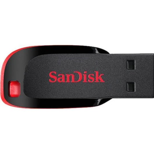 USB-Stick SanDisk Cruzer Blade 8GB USB 2.0 ohne Kappe schwarz und rot
