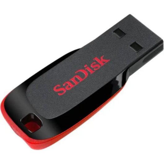 USB-Stick SanDisk Cruzer Blade 8GB USB 2.0 ohne Kappe schwarz und rot