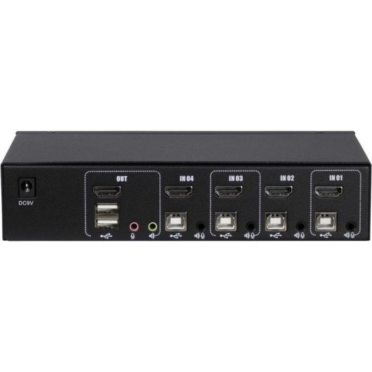 Interruptore KVM Inter-Tech AS-41HA HDMI 4 Computer Full HD+