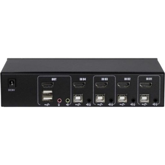 Interruptore KVM Inter-Tech AS-41HA HDMI 4 Computer Full HD+