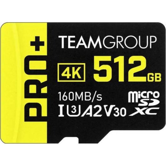 Tarjeta MicroSD Team Group PRO+ TPPMSDX512GIA2V3003 512GB UHS-I U3 A2 V30