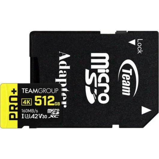 Tarjeta MicroSD Team Group PRO+ TPPMSDX512GIA2V3003 512GB UHS-I U3 A2 V30