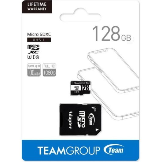 Tarjeta microSD Team Group TUSDX128GCL10U03 128 GB Clase 10 UHS-I