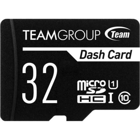 Tarjeta microSD Team Group Dash 32GB Clase 10 UHS-I U1 para dashcams