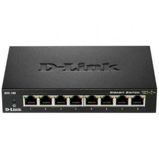 Switch D-Link DGS-108 8 Portas Gigabit Ethernet 10/100/1000 Mbps Preto
