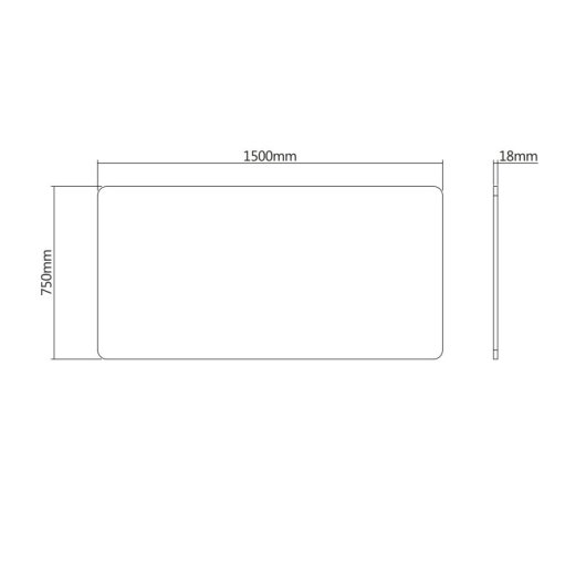 Piano Scrivania Kimex 150 x 75 cm Nero Bordi Arrotondati