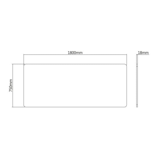 Kimex Tablero Para Escritorio Con Bordes Redondeados 180 X 75 Cm, Marrón Rústico