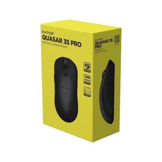 Ratón HATOR Quasar 3S Pro Wireless Bluetooth 30000 DPI Noir