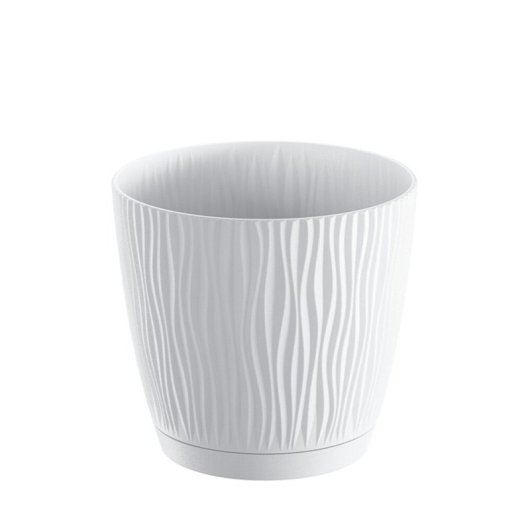 Maceta De Plástico Para Jardín, Terraza O Balcón | Color: Blanco | Diámetro: 15 Cm | Diseño Oasis