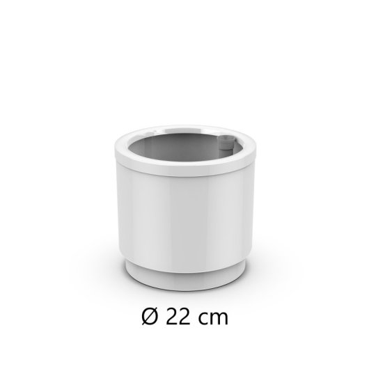 Maceta De Plástico Con Sistema De Autorriego Y Depósito De Agua, Blanco, Ø 22cm, 8 Litros, Alto 21cm