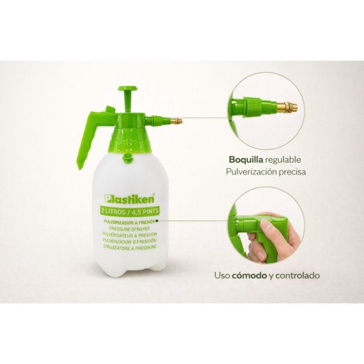 Pulverizador A Presión De Plástico Con Gatillo Con Bloqueo, Capacidad: 2 L/ 4,5 Pints, 49x38x41 Cm
