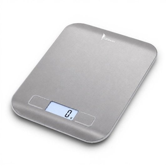 Báscula Digital De Cocina 5 Kg Con Pantalla Lcd, Función Tara Y Superficie Tipo Acero Inoxidable Para Ingredientes Y Porciones - Dimensiones -18x13.8x1.8 Cm