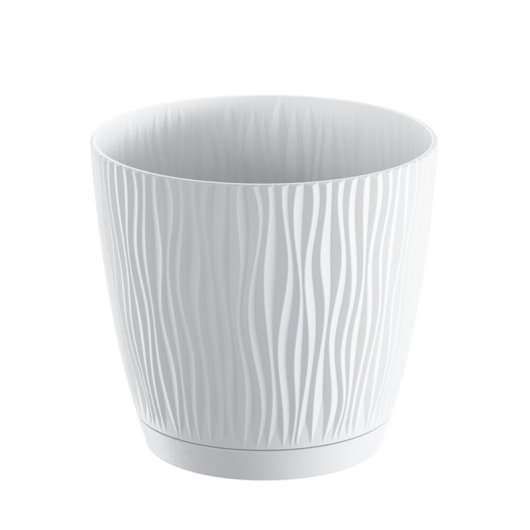 Maceta De Plástico Para Jardín, Terraza O Balcón | Color: Blanco | Diámetro: 24 Cm | Diseño Oasis