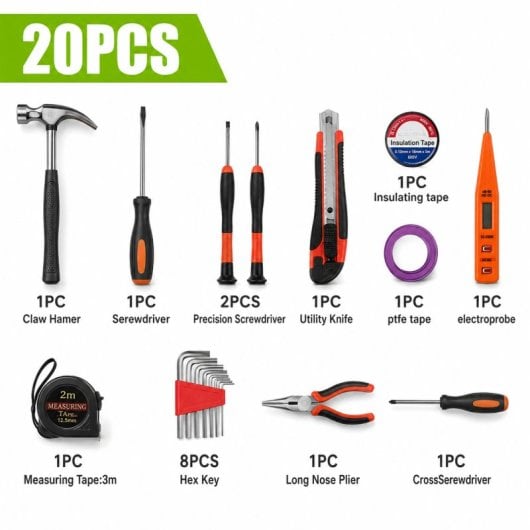 Kit De Herramientas Karawan Con Maletín Modelo Gl70146 Para Reparación, Hogar Y Bricolaje -20pcs