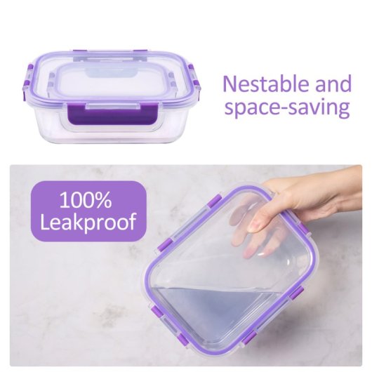 Recipientes De Cristal Para Alimentos - 20 Piezas (10 Recipientes Y 10 Tapas)