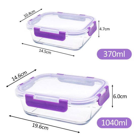 Recipientes De Cristal Para Alimentos - 20 Piezas (10 Recipientes Y 10 Tapas)