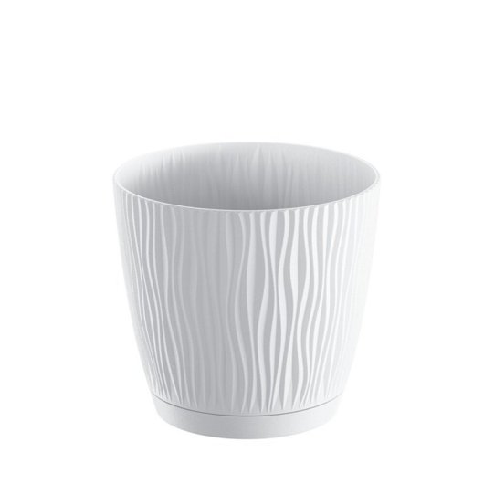 Maceta De Plástico Para Jardín, Terraza O Balcón | Color: Blanco | Diámetro: 13 Cm | Diseño Oasis