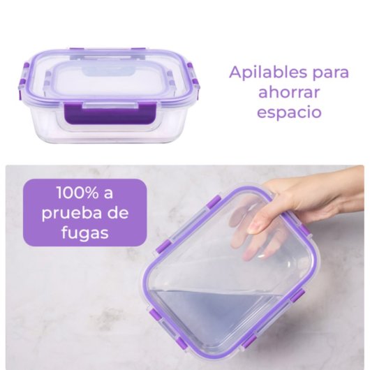Recipientes De Cristal Para Alimentos - 24 Piezas (12 Recipientes Y 12 Tapas) - Apto Lavavajillas