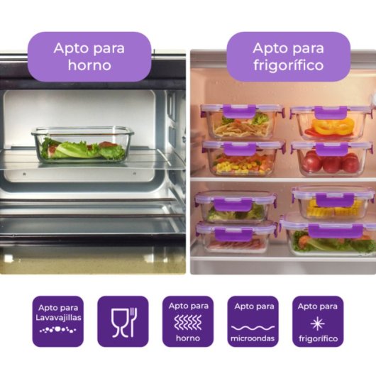 Recipientes De Cristal Para Alimentos - 24 Piezas (12 Recipientes Y 12 Tapas) - Apto Lavavajillas