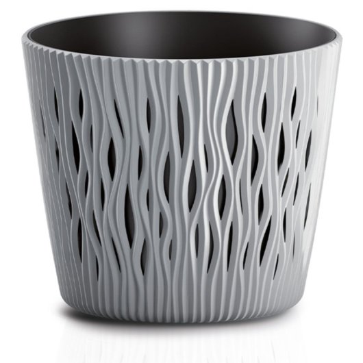 Maceta De Plástico Para Jardín, Terraza O Balcón | Color: Gris | Diámetro: 19 Cm | Diseño Duna