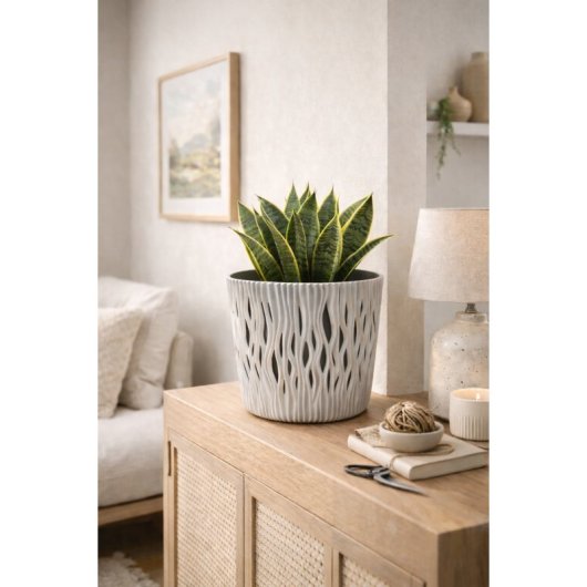 Maceta De Plástico Para Jardín, Terraza O Balcón | Color: Gris | Diámetro: 19 Cm | Diseño Duna