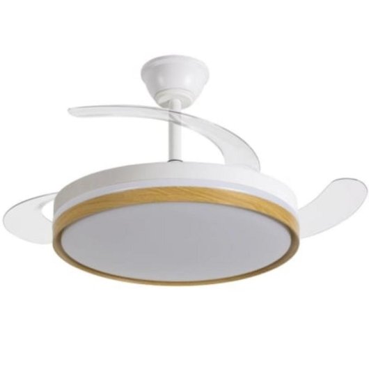 Ventilateur de Plafond avec Lumière Daewoo DW5010 30W 106cm 6 Vitesses Pales Rétractables Silencieux Télécommande et App