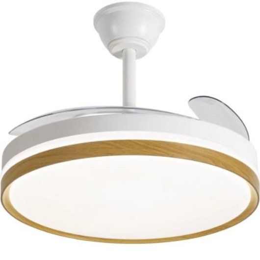 Ventilateur de Plafond avec Lumière Daewoo DW5010 30W 106cm 6 Vitesses Pales Rétractables Silencieux Télécommande et App