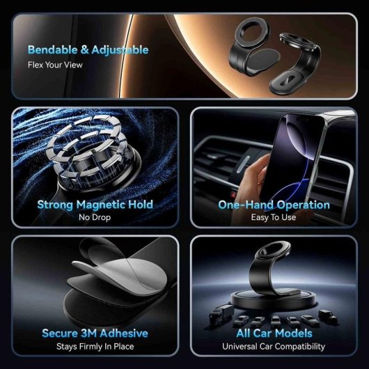 Support Magnétique Voiture Vention KSIB0 Noir