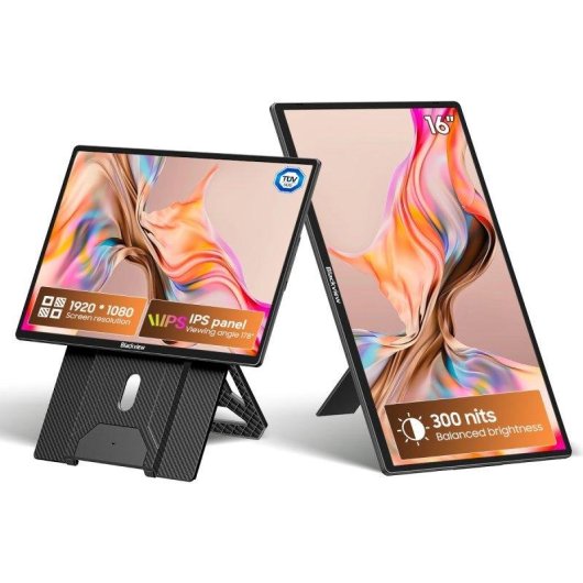 Mini PC Blackview MP100 AMD Ryzen 5 7430U 16GB 512GB SSD Windows 11 Pro + Tragbarer 16" Monitor