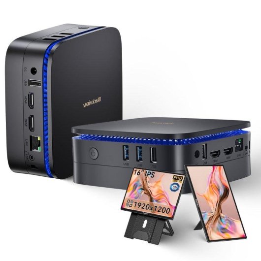 Mini PC Blackview MP60 Intel N150/16GB/512GB SSD/Schwarz + 16" Tragbarer Monitor