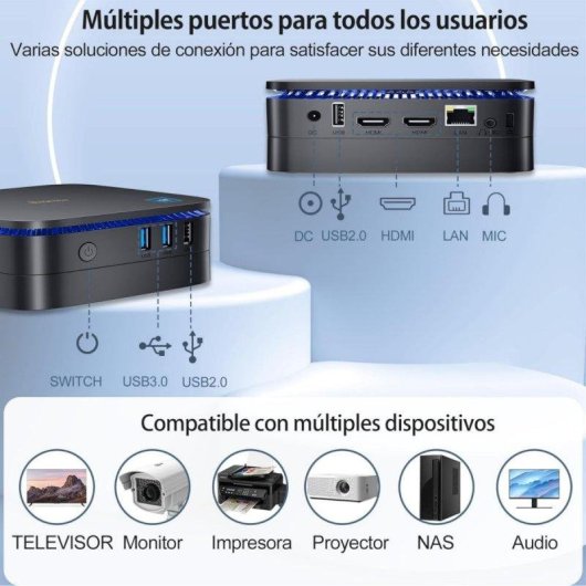 Mini PC Blackview MP60 Intel N150/16GB/512GB SSD/Schwarz + 16" Tragbarer Monitor