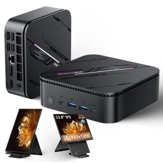 Mini PC Blackview MP100 Pro Intel Core i3-1215U 16GB 512GB SSD Windows 11 Pro + Écran Portable 23.8"