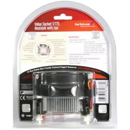 Refrigeration Air StarTech Socket LGA 775 95mm FAN775E Aluminium Noir