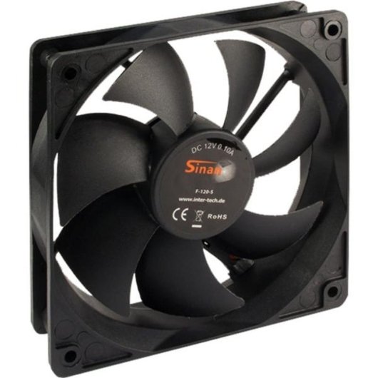Kühlung Luft Inter-Tech Gehäuselüfter 12 cm 1200 RPM Schwarz