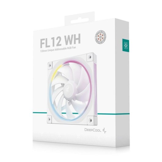 Refrigeração Ar DeepCool 120 mm FL12 WH RGB PWM Branco