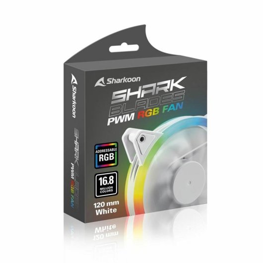 Kühlung Luft Sharkoon 120mm Shark Blades PWM RGB Weiß Leise