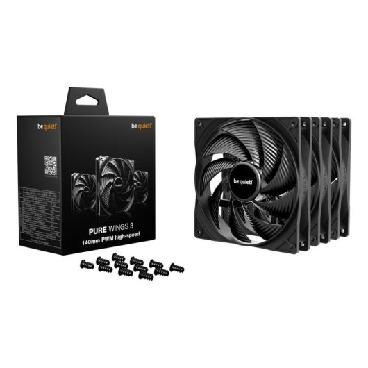 Refrigeração Ar Be quiet Pure Wings 3 140mm PWM alta velocidade triplo pack