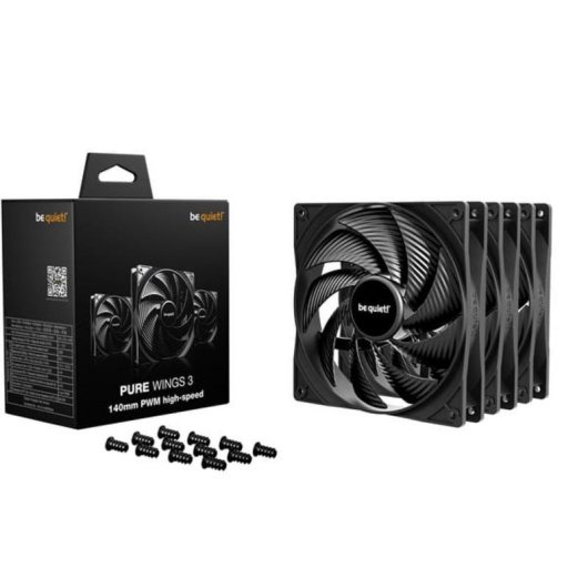 Refrigeração Ar Be quiet Pure Wings 3 140mm PWM alta velocidade triplo pack