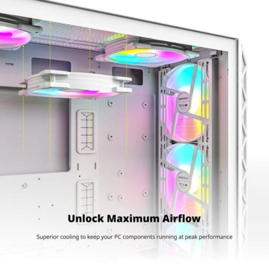 Refrigeração Ar Montech 140mm HP140 ARGB PWM Branco 3 unidades
