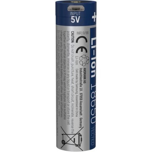 Ansmann Li-Ion Akku 18650 3400 mAh mit USB-Ladebuchse