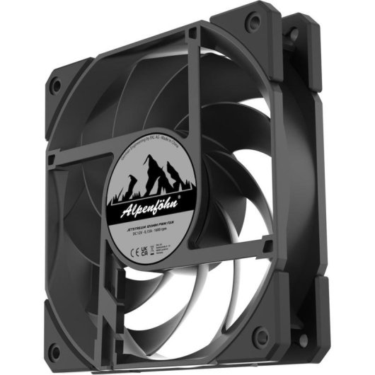 Raffreddamento Aria Alpenföhn JetStream 12 cm 400-1600 RPM Antivibrazione Nero