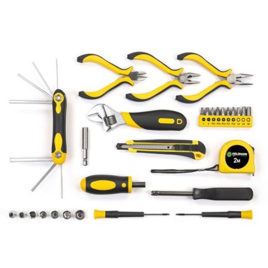 Fieldmann Fdg 5017-36r Set De Herramientas Manuales 36 Piezas Cr-v Con Maletín Rígido De Plástico Negro